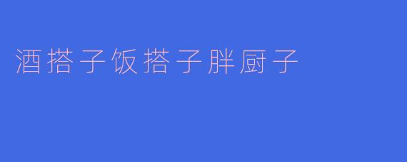 酒搭子饭搭子胖厨子