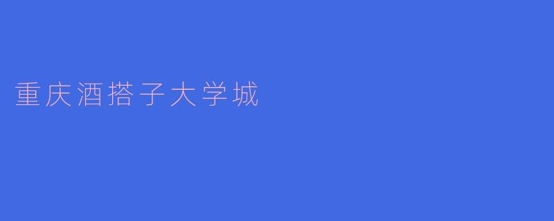 重庆酒搭子大学城