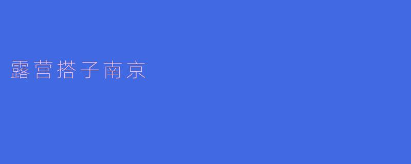 露营搭子南京
