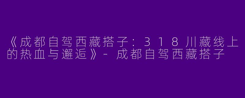 《成都自驾西藏搭子：318川藏线上的热血与邂逅》