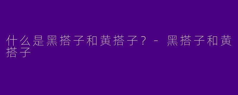 什么是黑搭子和黄搭子？-黑搭子和黄搭子
