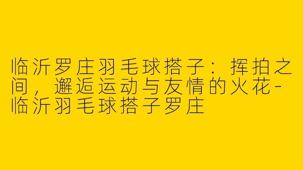 临沂罗庄羽毛球搭子：挥拍之间，邂逅运动与友情的火花-临沂羽毛球搭子罗庄