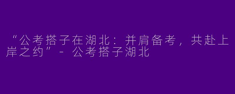 “公考搭子在湖北：并肩备考，共赴上岸之约”-公考搭子湖北