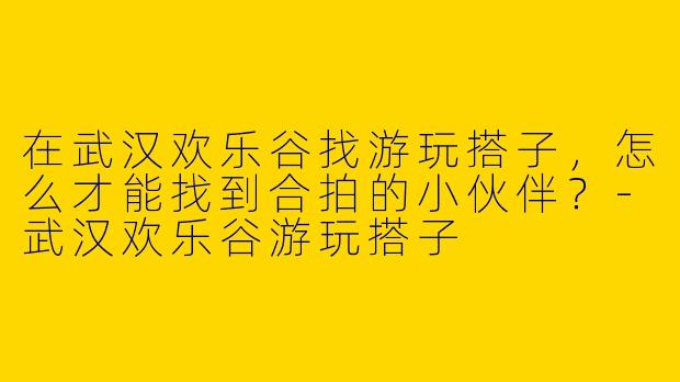在武汉欢乐谷找游玩搭子，怎么才能找到合拍的小伙伴？-武汉欢乐谷游玩搭子