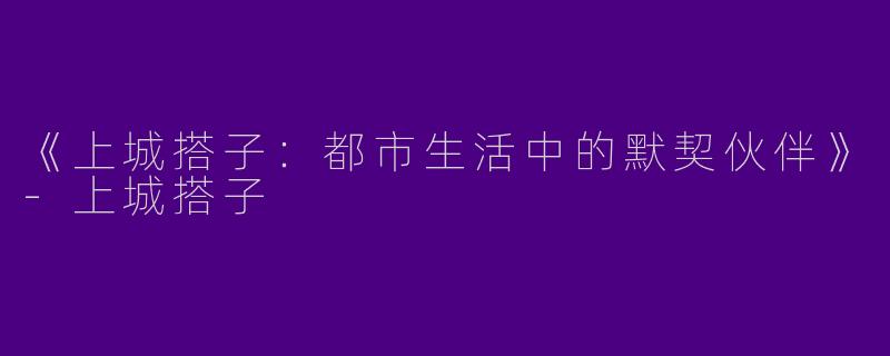 《上城搭子：都市生活中的默契伙伴》-上城搭子
