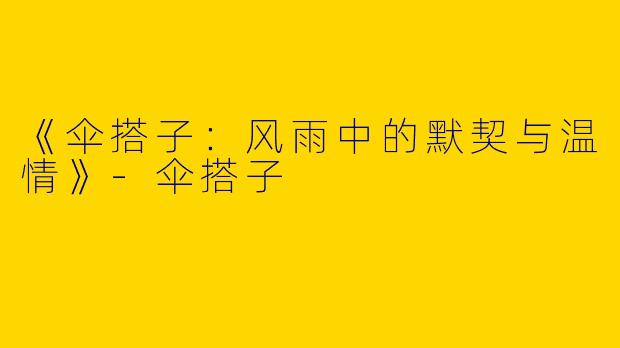 《伞搭子：风雨中的默契与温情》-伞搭子