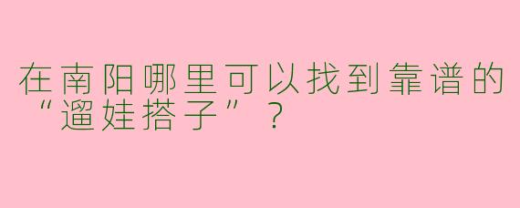 在南阳哪里可以找到靠谱的“遛娃搭子”？