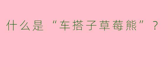 什么是“车搭子草莓熊”？