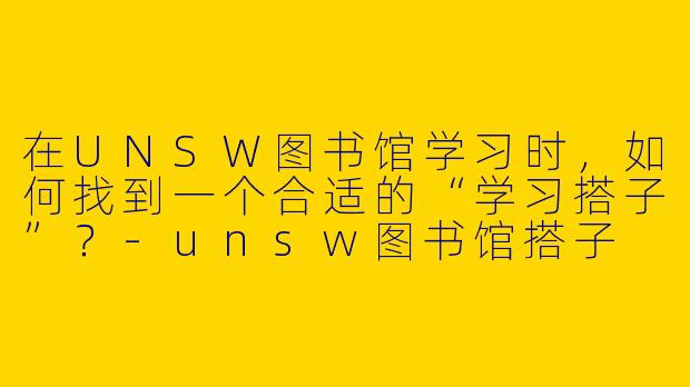 在UNSW图书馆学习时，如何找到一个合适的“学习搭子”？-unsw图书馆搭子