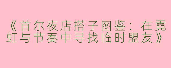 《首尔夜店搭子图鉴：在霓虹与节奏中寻找临时盟友》