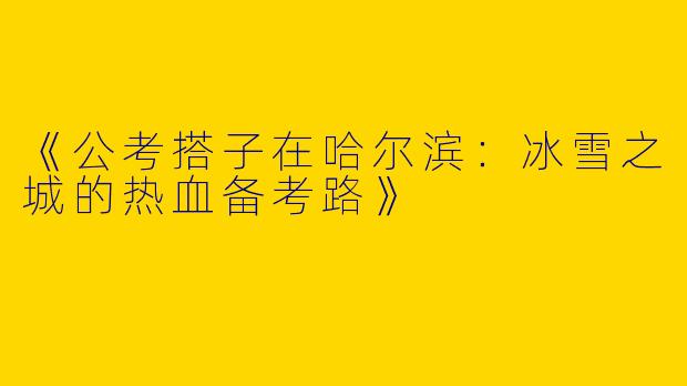 《公考搭子在哈尔滨：冰雪之城的热血备考路》