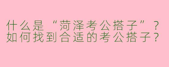 什么是“菏泽考公搭子”？如何找到合适的考公搭子？