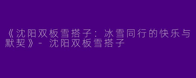 《沈阳双板雪搭子：冰雪同行的快乐与默契》-沈阳双板雪搭子