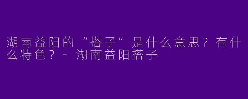 湖南益阳的“搭子”是什么意思？有什么特色？