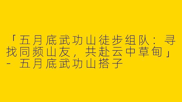 「五月底武功山徒步组队：寻找同频山友，共赴云中草甸」-五月底武功山搭子