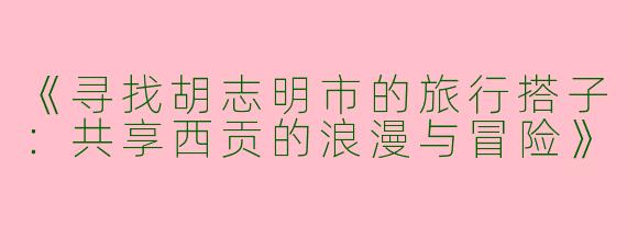 《寻找胡志明市的旅行搭子：共享西贡的浪漫与冒险》