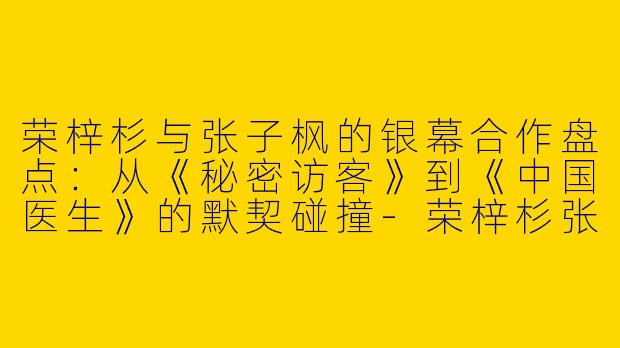 荣梓杉与张子枫的银幕合作盘点：从《秘密访客》到《中国医生》的默契碰撞-荣梓杉张子枫搭过哪些戏