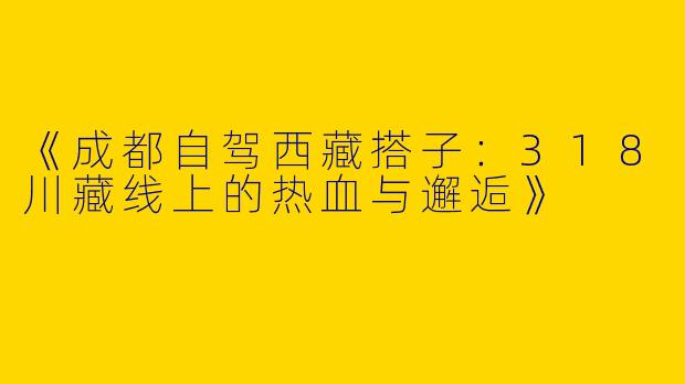 《成都自驾西藏搭子：318川藏线上的热血与邂逅》