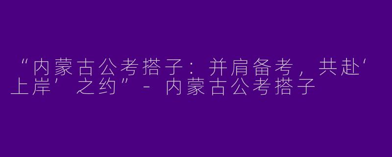“内蒙古公考搭子：并肩备考，共赴‘上岸’之约”-内蒙古公考搭子
