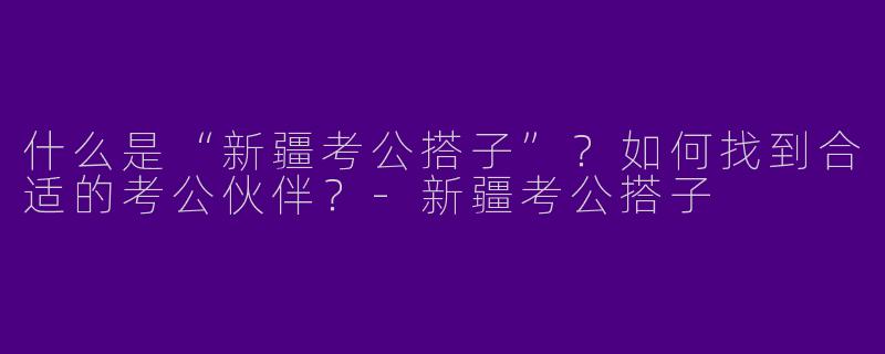 什么是“新疆考公搭子”？如何找到合适的考公伙伴？-新疆考公搭子
