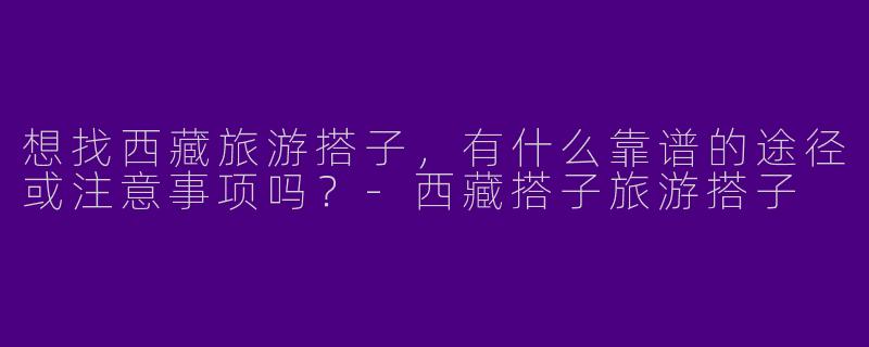 想找西藏旅游搭子，有什么靠谱的途径或注意事项吗？