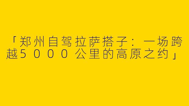「郑州自驾拉萨搭子：一场跨越5000公里的高原之约」