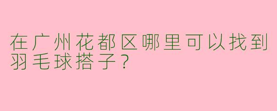 在广州花都区哪里可以找到羽毛球搭子？