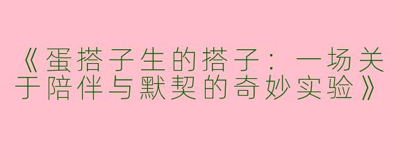 《蛋搭子生的搭子：一场关于陪伴与默契的奇妙实验》
