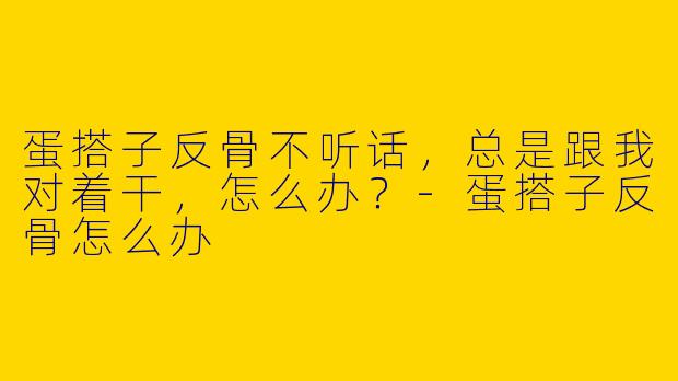 蛋搭子反骨不听话，总是跟我对着干，怎么办？-蛋搭子反骨怎么办