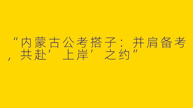 “内蒙古公考搭子：并肩备考，共赴‘上岸’之约”