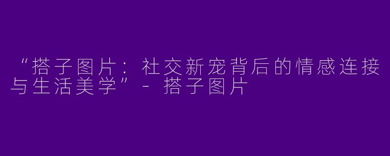 “搭子图片：社交新宠背后的情感连接与生活美学”-搭子图片