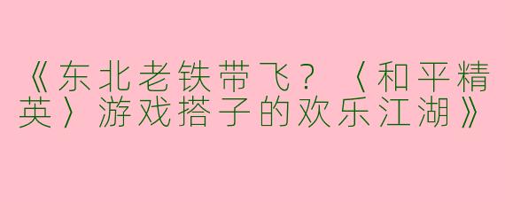 《东北老铁带飞？〈和平精英〉游戏搭子的欢乐江湖》