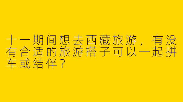 十一期间想去西藏旅游，有没有合适的旅游搭子可以一起拼车或结伴？