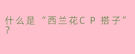 什么是“西兰花CP搭子”？