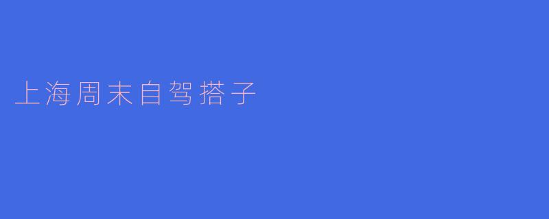 上海周末自驾搭子