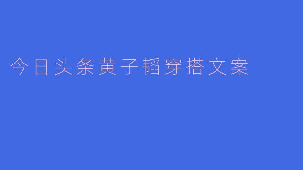 今日头条黄子韬穿搭文案