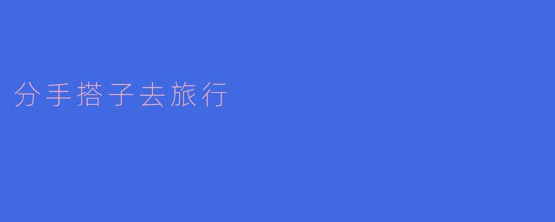 分手搭子去旅行