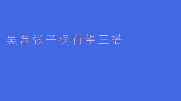 吴磊张子枫有望三搭