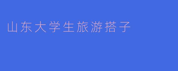 山东大学生旅游搭子