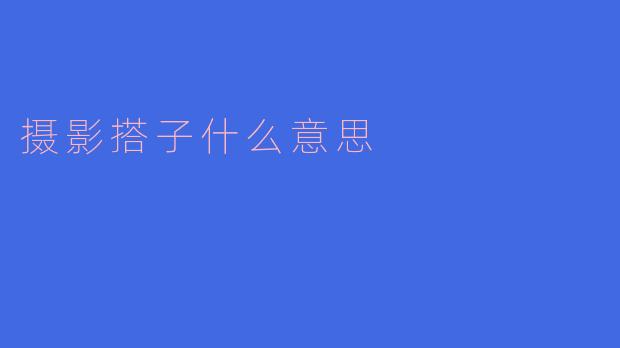 摄影搭子什么意思