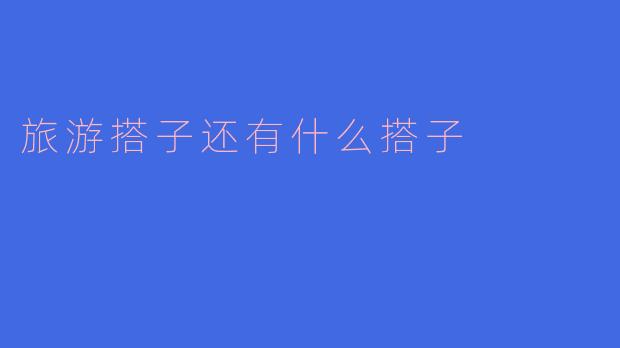 旅游搭子还有什么搭子