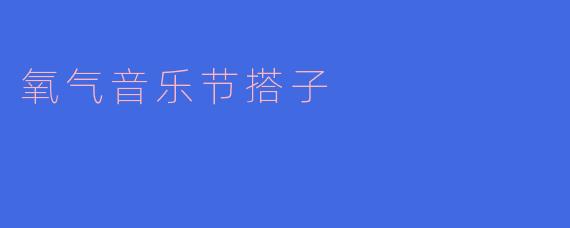 氧气音乐节搭子
