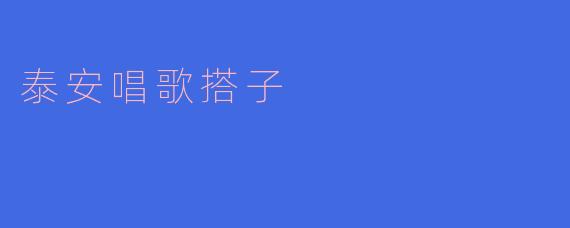 泰安唱歌搭子