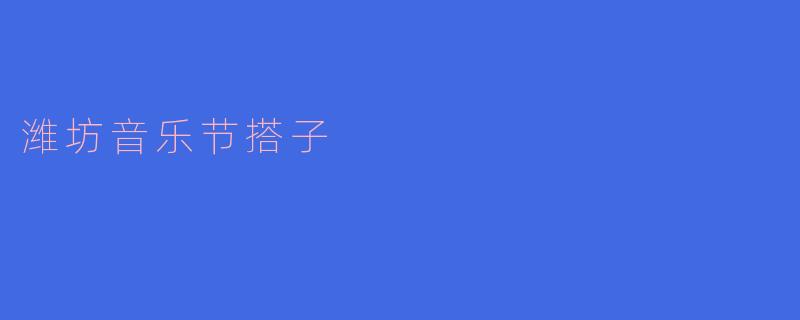 潍坊音乐节搭子
