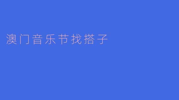 澳门音乐节找搭子