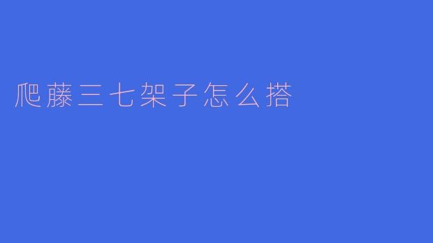 爬藤三七架子怎么搭