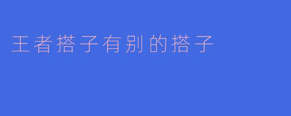 王者搭子有别的搭子