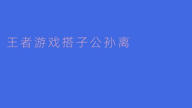 王者游戏搭子公孙离