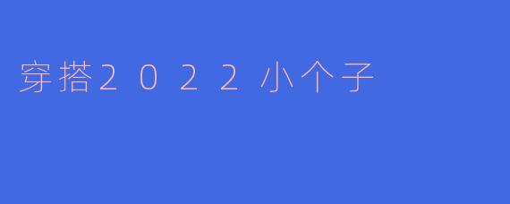 穿搭2022小个子