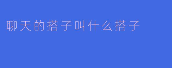 聊天的搭子叫什么搭子